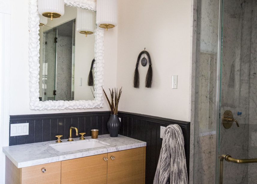 Retro Glam Bathroom, Black And White Bathroom Tile